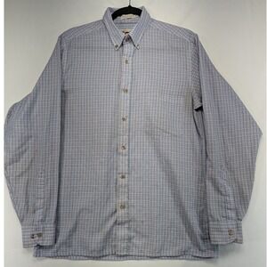 The Fox Collection Mens Blue Orange Plaid Button Down Shirt Long Sleeve‎ Size M